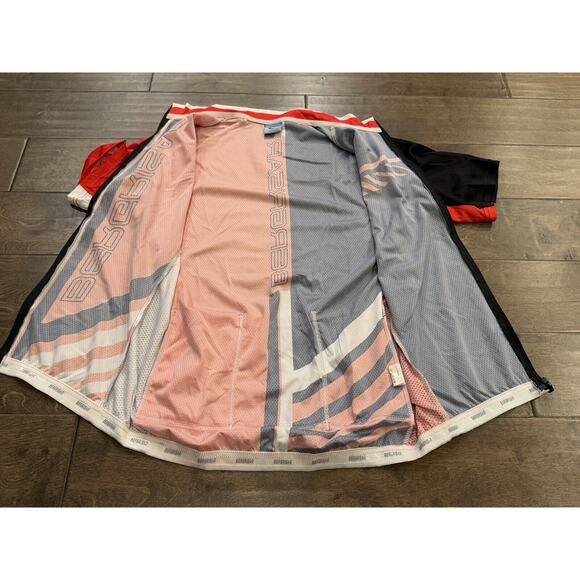 BERGRISAR Mens Red Black Cycling Full Zip Short Sleeve Bike Jersey Size M MEDIUM - Picture 5 of 9